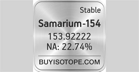 samarium-154 sds|Samarium, isotope ofmass 154 (CAS No. 14833.